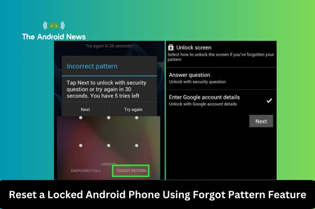 Use the “Forgot Password” Option (Available on Android 4.4 or Below)